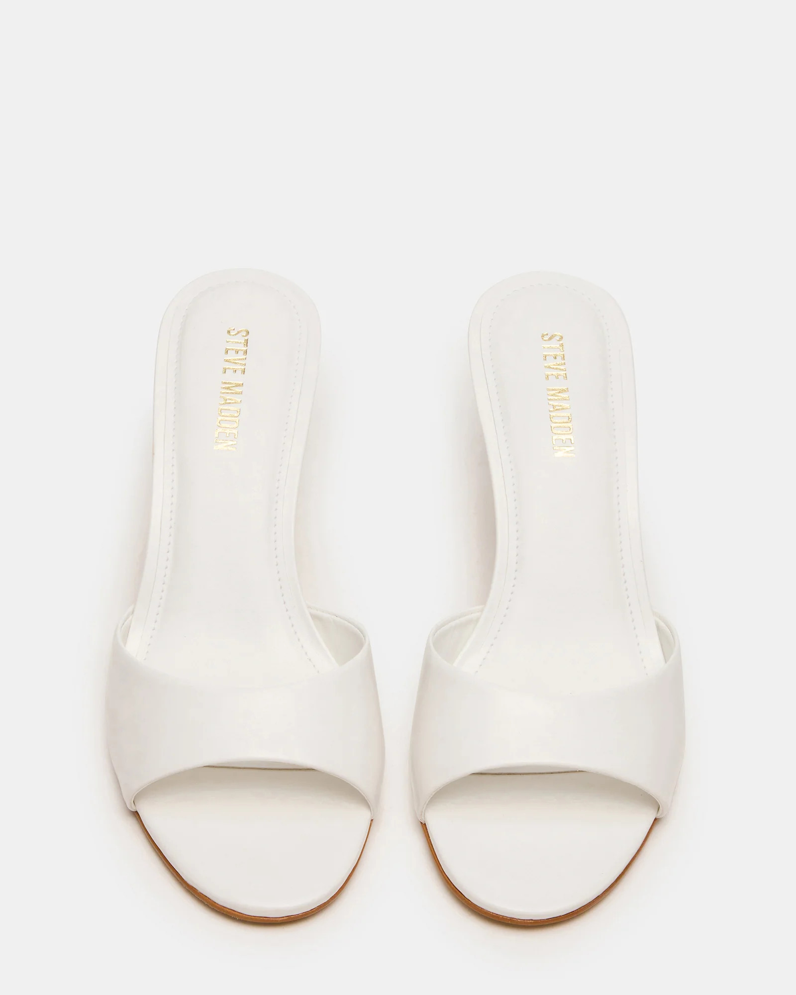 KENDRIX White Leather Mule Stiletto Women's Heel | Steve Madden (US)