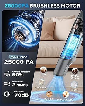 Zefiro Compact Powerful Cordless Handheld Vacuum, Rechargeable Portable Car Vacuum for Car & Pet ... | Amazon (US)