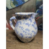 Vintage Stunning Blue & White Bybee Pottery Spongeware Primitive Kentucky Clay Pitcher Great Condition Minus Tiny Chip | Etsy (US)