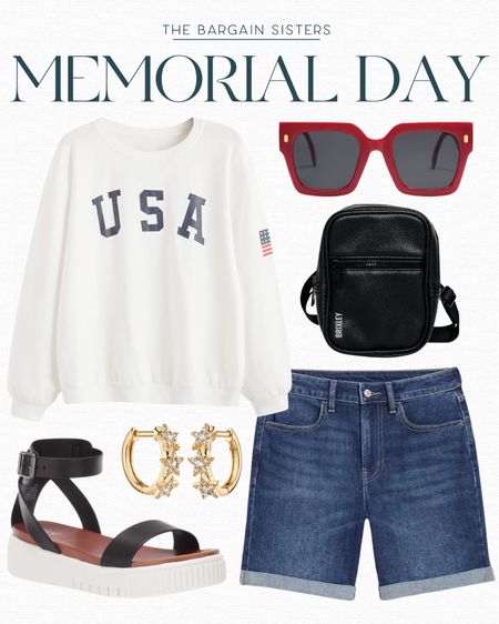 Memorial Day Outfit 

| Fourth of July Outfit | USA Sweatshirt | Amazon Fashion | Amazon Finds | Old Navy Shorts | Star Earrings | Brixley Bag | Red, White and Blue | Americana Outfit | Summer Outfit 

#LTKSeasonal #LTKFindsUnder50 #LTKStyleTip
