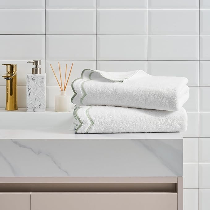 Peri Home 2 Piece Bath Towel Set, 500 GSM, 100% Cotton Towel for Bathroom, Embroidered, Soft & Ab... | Amazon (US)