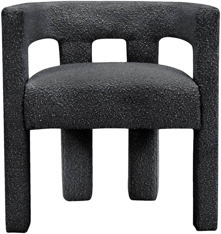 MAKLAINE Contemporary Designed Black Fabric Upholstered Accent/Dining Chair | Amazon (US)