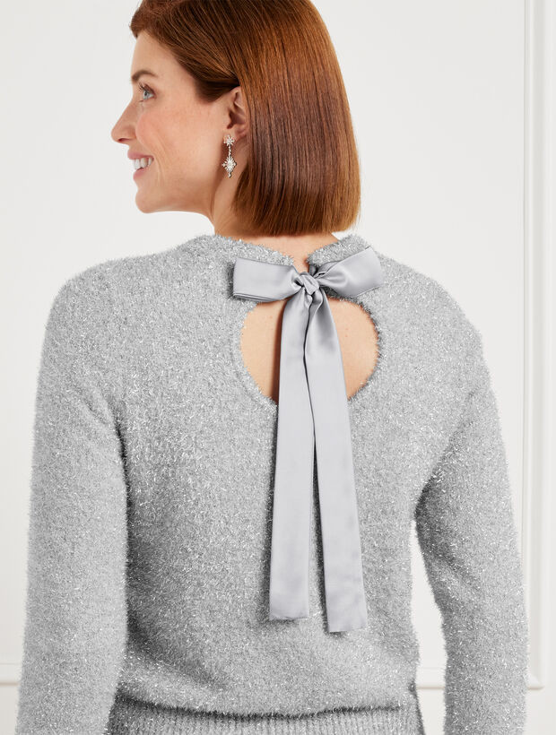 Metallic Back Bow Sweater | Talbots