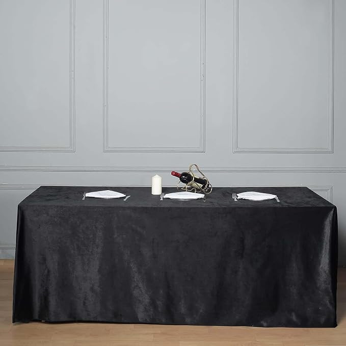 90 x 156 Inch Black Rectangle Tablecloth - Premium Velvet Table Cloth for Wedding, Party, Banquet... | Amazon (US)