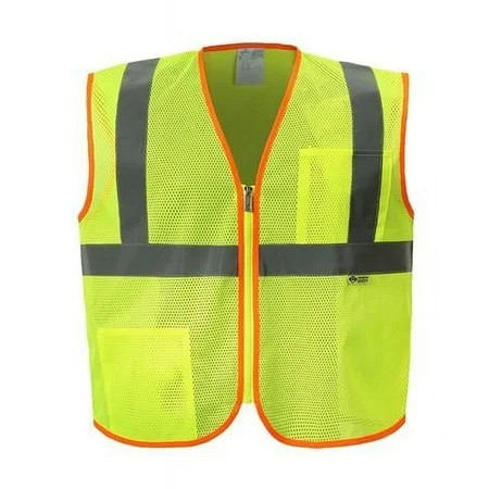 SHINE BRIGHT MZ529C SOFT High Visibility Zipper Front Safety Vest with Reflective Strips ANSI CLASS 2 Size M | Walmart (US)
