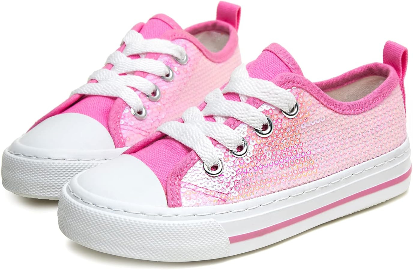 ToandonToddler Kids Sneakers Sparkle Fashion Glitter Sequins Canvas Shoes | Amazon (US)