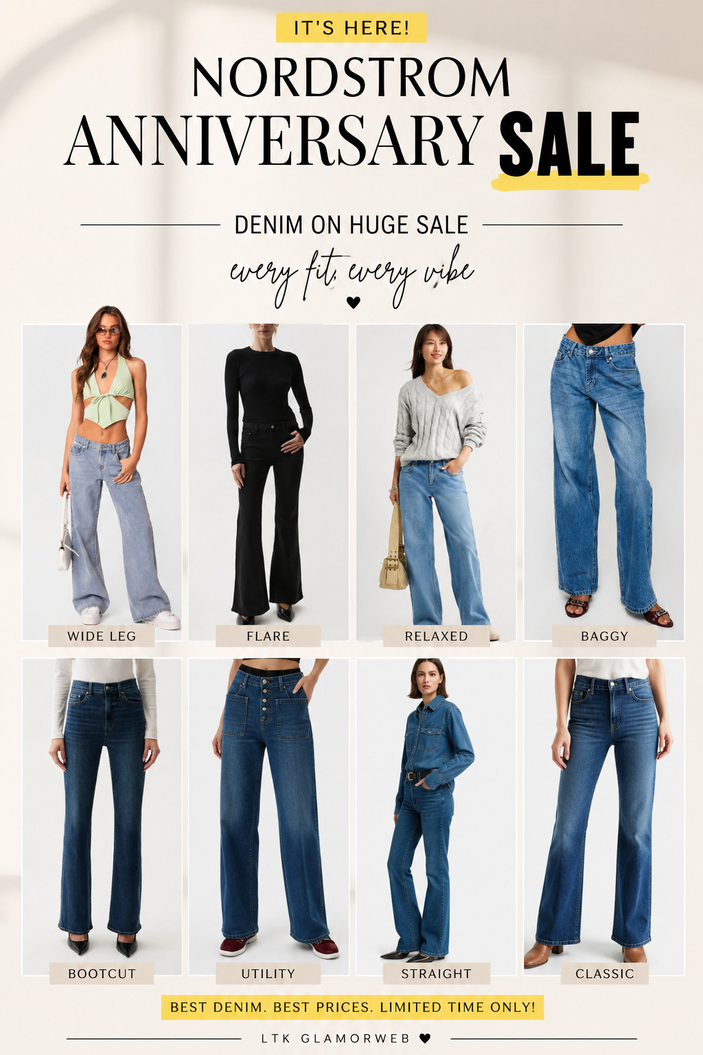 Denim season is here early thanks to the Nordstrom Anniversary Sale 🤍 All your favorite fits are on major discount right now—skinny, straight, flared, wide-leg… literally everything. These are the jeans that become your go-to for any outfit, giving you that effortless cool-girl vibe. I’m loving the variety and how easy it is to find the perfect pair for any mood or occasion. Don’t wait too long because the best styles always sell out fast 🔥 #LTKSale #DenimObsessed #NordstromAnniversary #JeansDeals #ClosetRefresh #FashionDeals #EverydayStyle #DenimWardrobe #StyleInspo #MustHaveDenim 

 #LTKSeasonal #LTKU #LTKSaleAlert