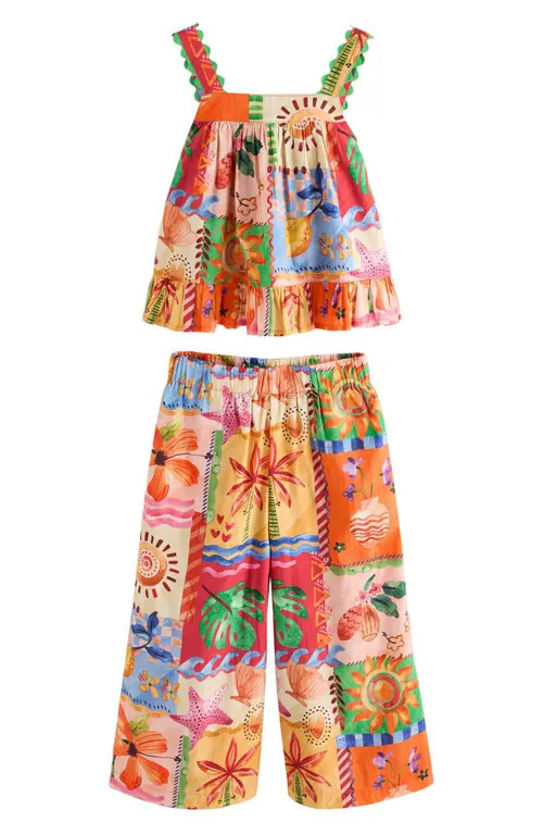 NEXT Kids' Postcard Print Tank & Wide Leg Pants Set in Red at Nordstrom, Size 4Y | Nordstrom