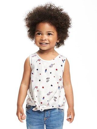 Old Navy July 4Th Tie Front Tank For Toddler Size 12-18 M - Red stars | Old Navy US