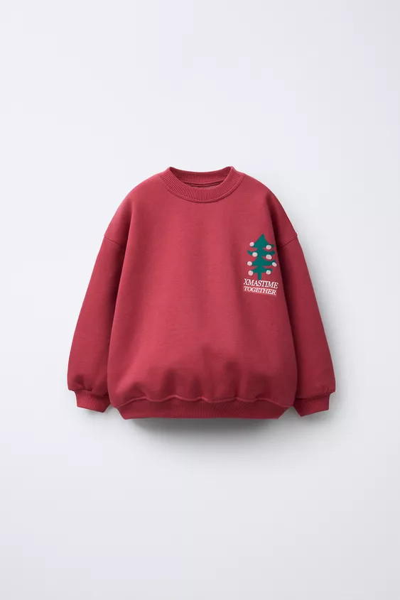 FLOCKED DECORATED TREE SWEATSHIRT | Zara US