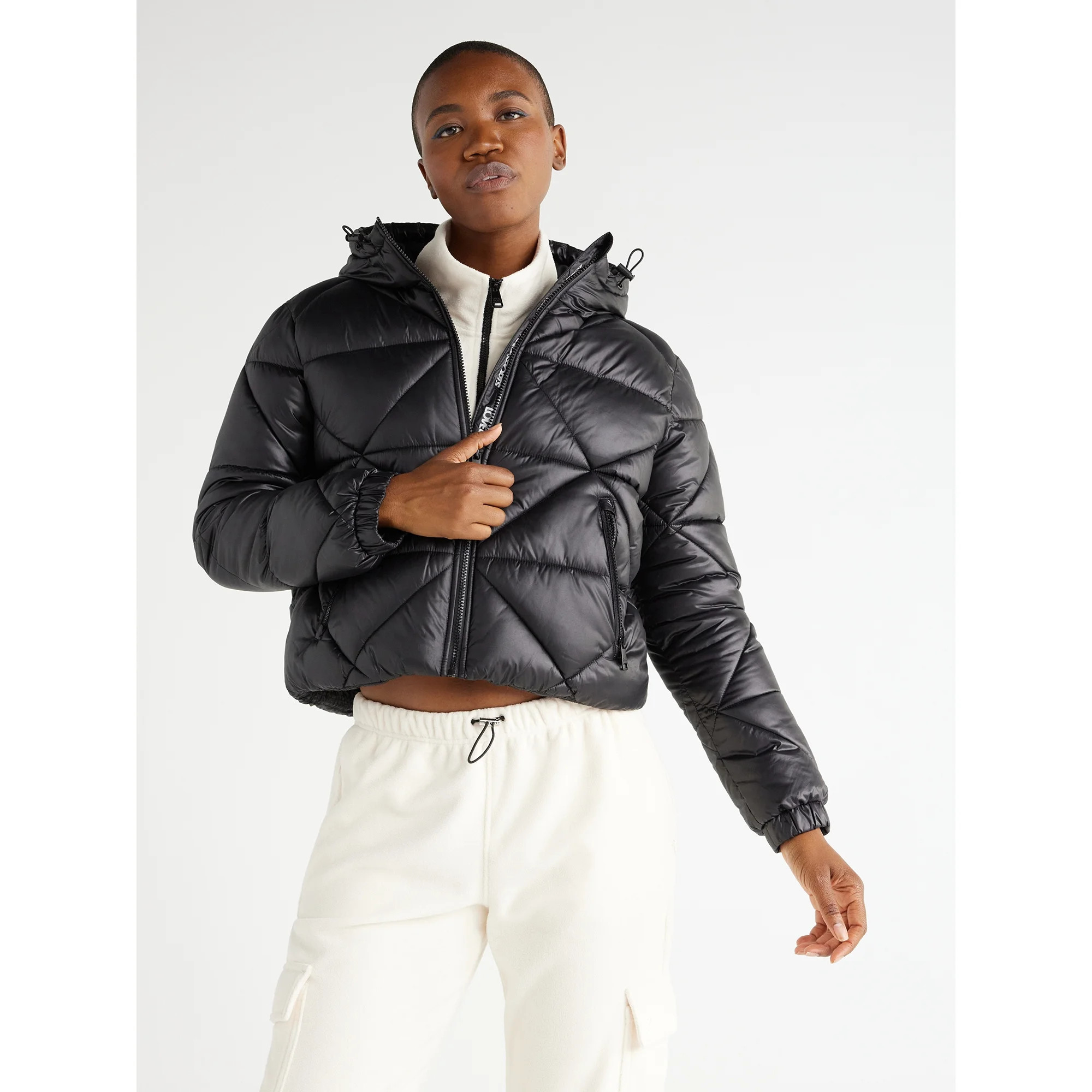 Love & Sports Women's Puffer Jacket with Hood, Sizes XS-3XL | Walmart (US)