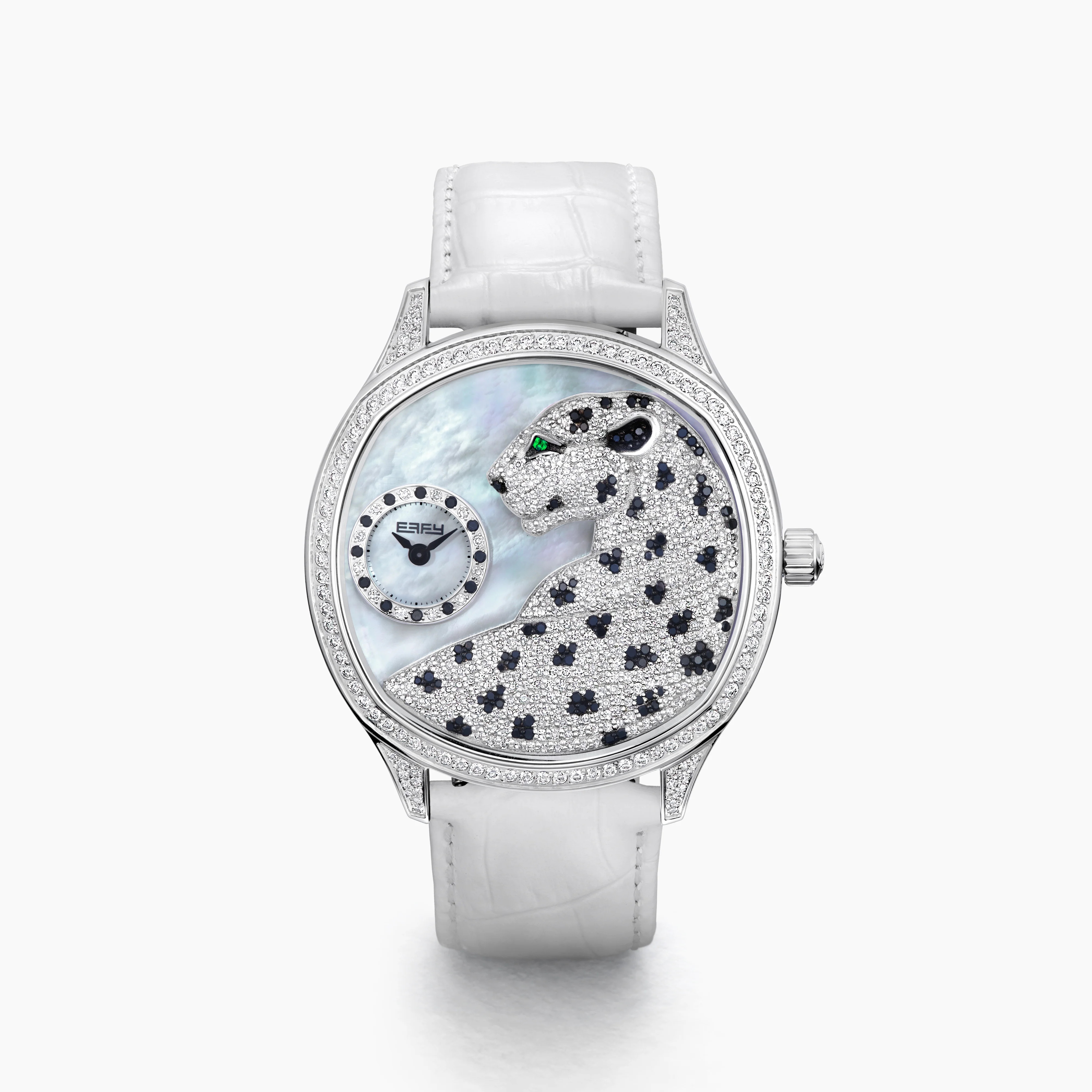 41MM Swiss Made Stainless Steel Signature Panther Watch with Diamonds | Effy Jewelry