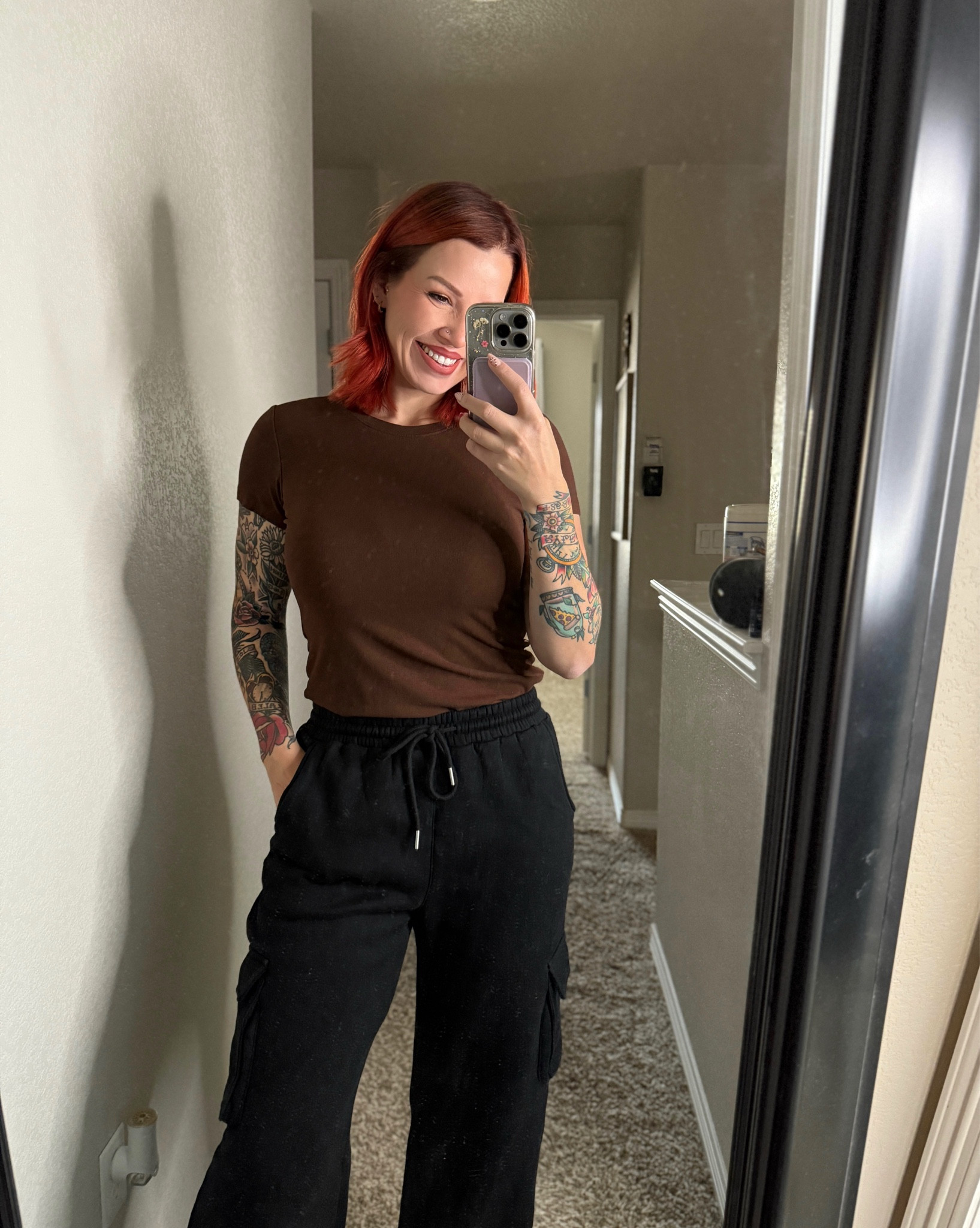 Keeping it comfy today 🫶🏼 love these cargo sweat pants (I’m 5’7” and wearing a large). And this shirt is the perfect mixture of soft and comfy! They come in a pack of different colors too! 🩷

#LTKgrwm #LTKFindsUnder50 #LTKdayinmylife