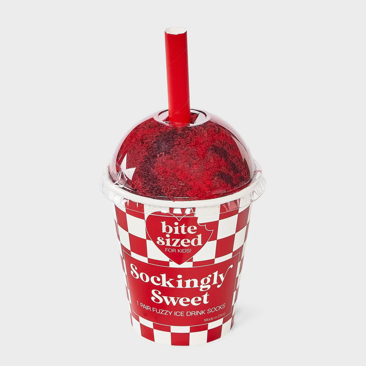 Kid's Ice Drink Christmas Cozy Crew Socks - Red 2-5 | Target