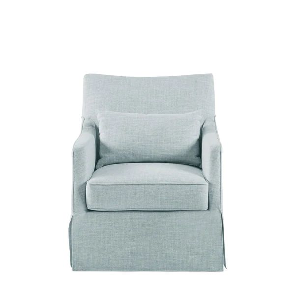 Martha Stewart London Skirted 360 degree Swivel Chair - Light Blue | Bed Bath & Beyond