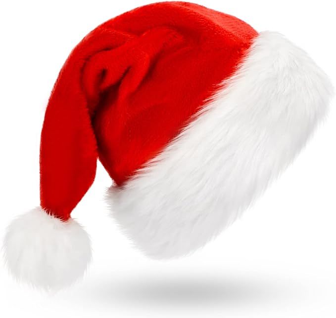 BOSONER Santa Hat: Christmas Hat Adult - Santa Hat for Women and Men | Amazon (US)