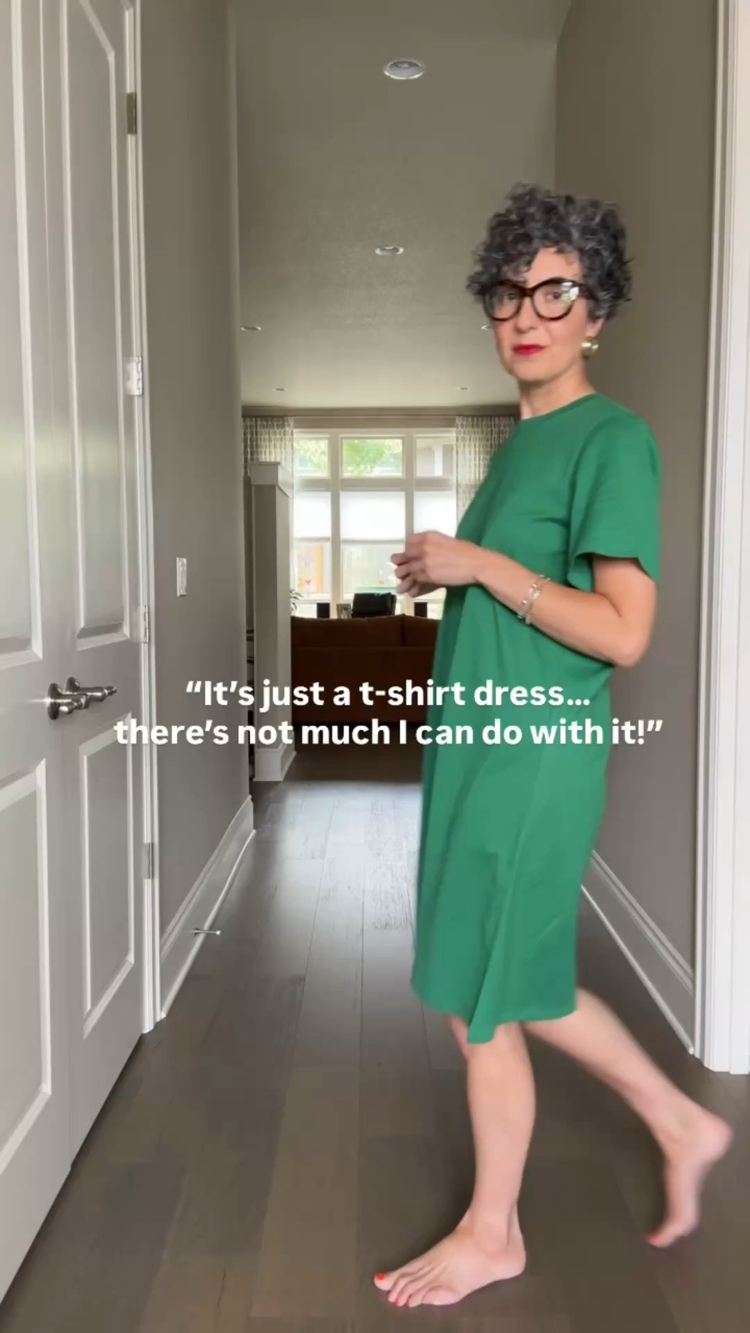 A t-shirt dress 6 ways! I’m wearing a size Large Tall! (I sized up for extra room!) I’m 5’8”. 
.
#oldnavy