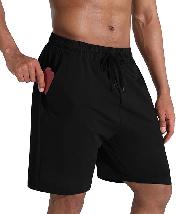 Men's Lounge Shorts with Deep Pockets Loose-fit Jersey Shorts for Running,Workout,Training, Baske... | Amazon (US)