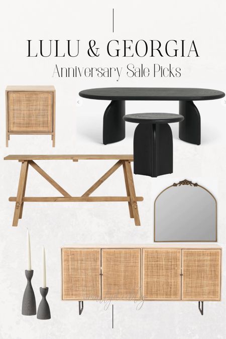 Lulu and Georgia Anniversary sale picks! Black side table, black coffee table, cane console table, candlesticks, wood console table, cane nightstand 

#LTKhome #LTKsalealert