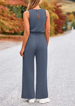 PRETTYGARDEN Womens Jumpsuits Summer Casual One Piece Outfits Sleeveless Wide Leg Long Pants Romp... | Amazon (US)