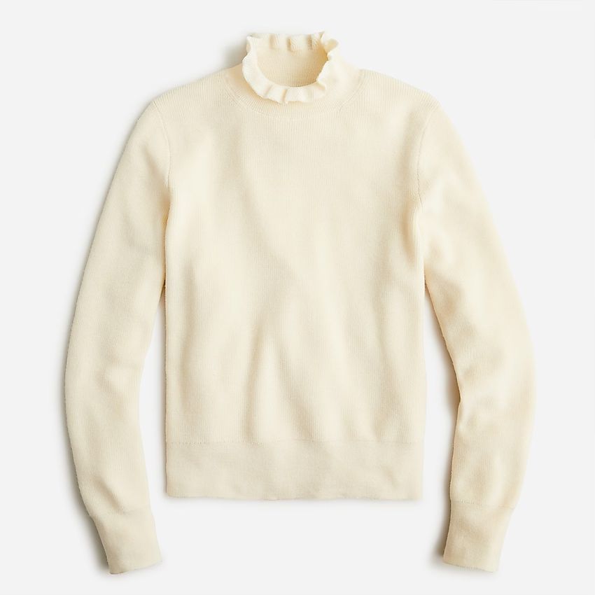 Ruffleneck merino wool sweater | J.Crew US