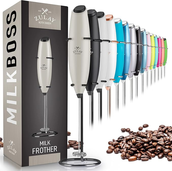 Zulay Original Milk Frother Handheld Foam Maker for Lattes - Whisk Drink Mixer for Coffee, Mini F... | Amazon (US)