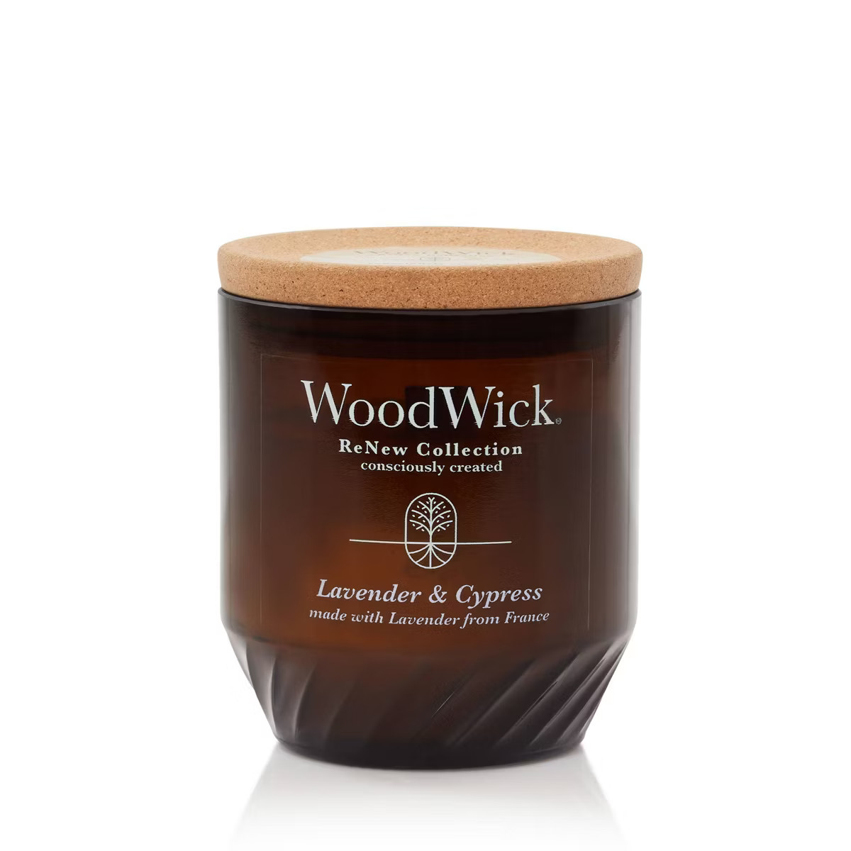 WoodWick ReNew Recycled Glass Lavender and Cypress Candle 6oz | Target
