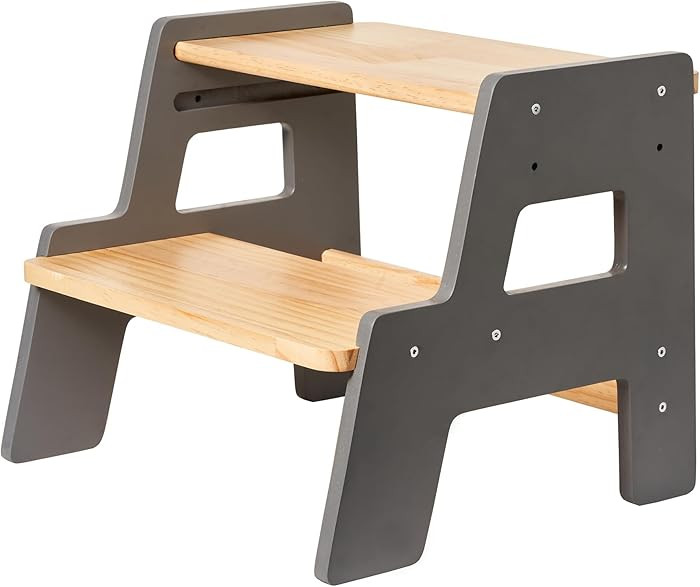 Toddler Step Stool for Kids - Height Adjustable Non-Slip Wooden Step Stool for Bathroom Sink, Kit... | Amazon (US)