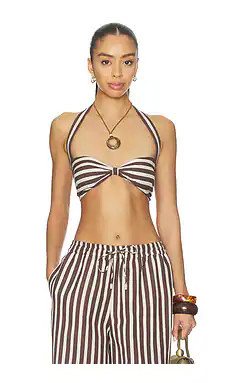 ROCOCO SAND Neck Tie Bandeau in Brown from Revolve.com | Revolve Clothing (Global)