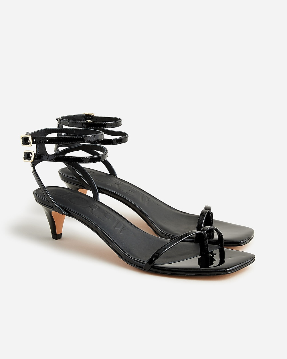 Zadie double ankle-strap heels in leather | J. Crew US