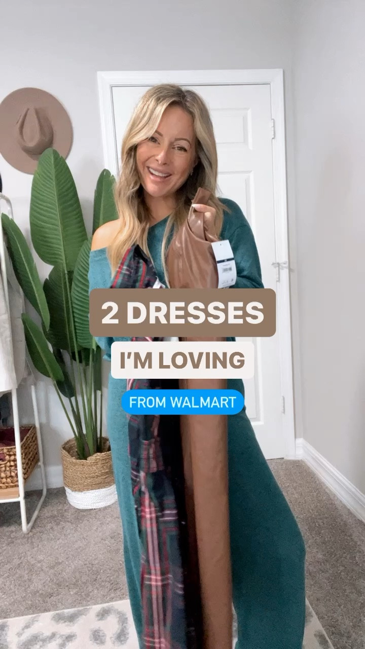 2 dresses I’m currently loving at Walmart!!! Both are sooo cute, I love the faux leather for thanksgiving and the plaid one for the holidays! Both fit tts, I’m wearing small! 

#LTKHoliday #LTKVideo #LTKfindsunder50
