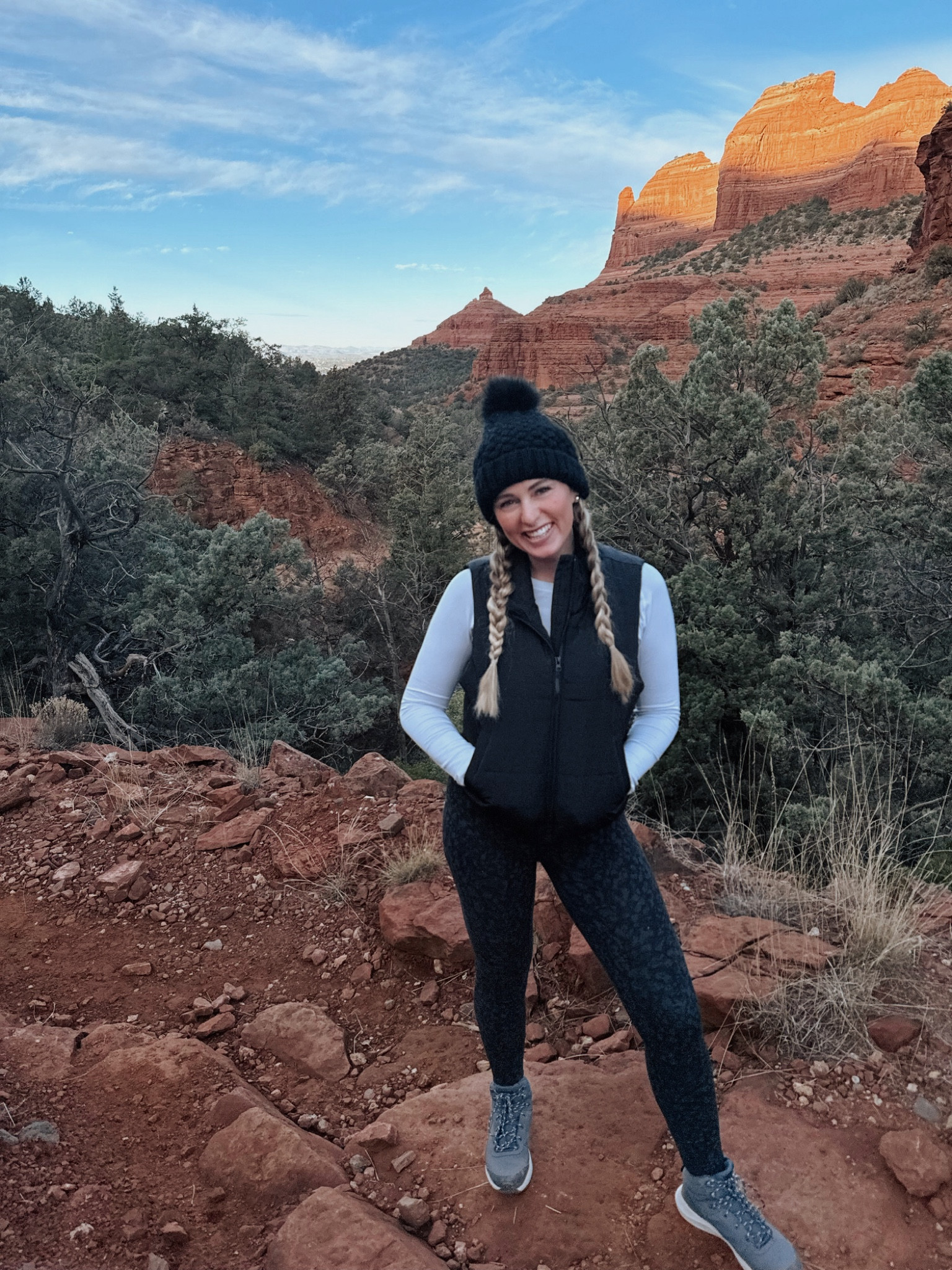 Sedona Hiking Outfit!
-favorite leggings to workout in. Size down if between sizes
-I just got this Amazon vest and love it 
-the best hiking boots I couldn’t do these hikes without

#LTKstyletip #LTKtravel #LTKfitness
