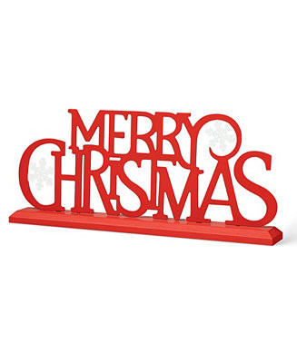 Glitzhome 18" L Wood Metal MERRY CHRISTMAS Table Decor - Macy's | Macy's