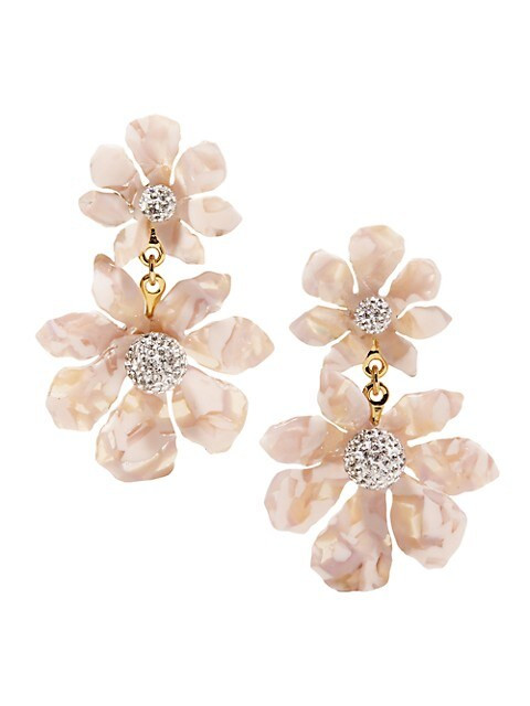 Wallflower 14K Goldplated, Crystal & Sculpted Acetate Drop Earrings | Saks Fifth Avenue