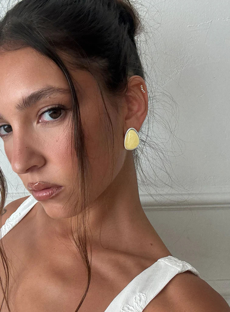 Vanita Earrings Silver / Yellow | Princess Polly US