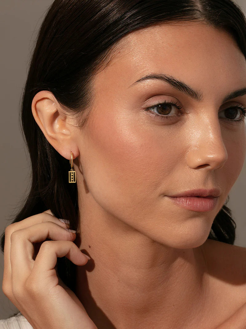 Chicago Flag Huggie Earrings in Gold | Uncommon James | Uncommon James