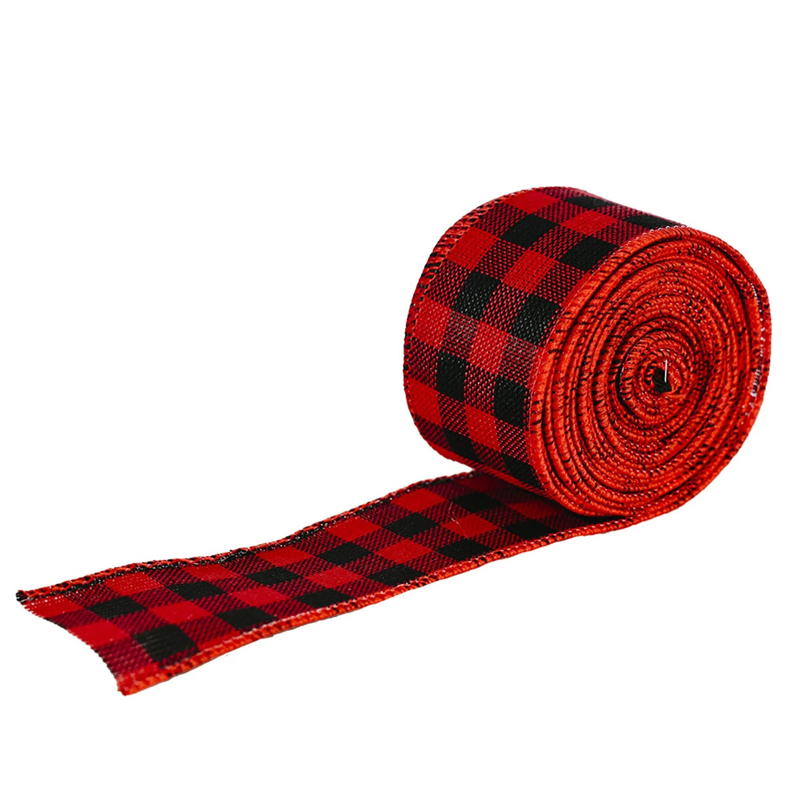 Noarlalf Home Decor Wired Edge Ribbons Buffalo Plaid Ribbon Solid Color Burlap Ribbon Gingham Cra... | Walmart (US)