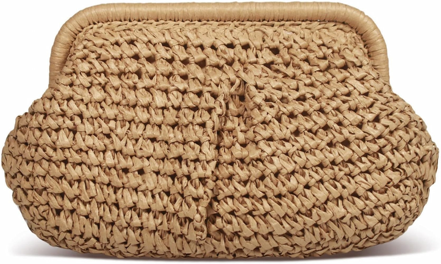 Straw Clutch Purse for Women, Cloud Dumpling Pouch, Straw Crossbody Shoulder Handbag, Summer Beac... | Amazon (US)