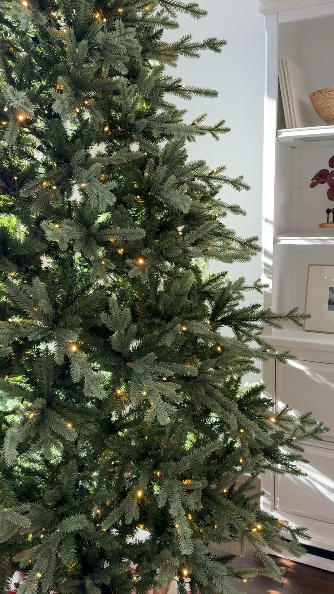 I spent a solid 40 minutes at Home Depot comparing Christmas trees and am so happy with my choice. It’s quite a bit less than the “viral” tree but still looks so real and beautiful! 7 different light settings (no twinkle but there’s a fading option).

#LTKHome #LTKHoliday #LTKFamily