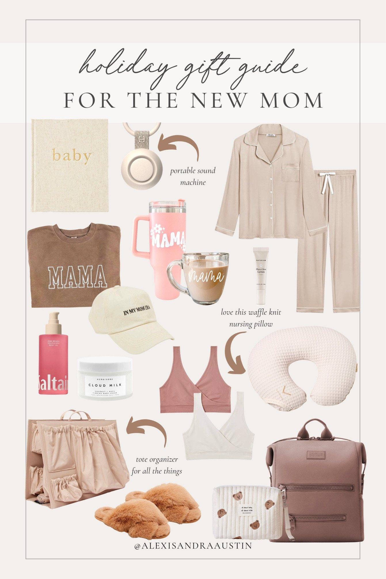 Holiday gift guide for the new mom! Everything from self care to new baby items sure to please the new mom in your life

Holiday gift guide, new mom gift guide, aesthetic finds, stocking stuffers, new baby finds, neutral aesthetic, holiday gifting, cozy pajamas, self care gifting, diaper bag, boppi pillow cover, noise maker, nursing bra, cozy slippers, trendy mom, tumbler finds, cozy Christmas finds, Target, Amazon, Etsy, Anthropologie, shop the look!

#LTKSeasonal #LTKHoliday #LTKGiftGuide