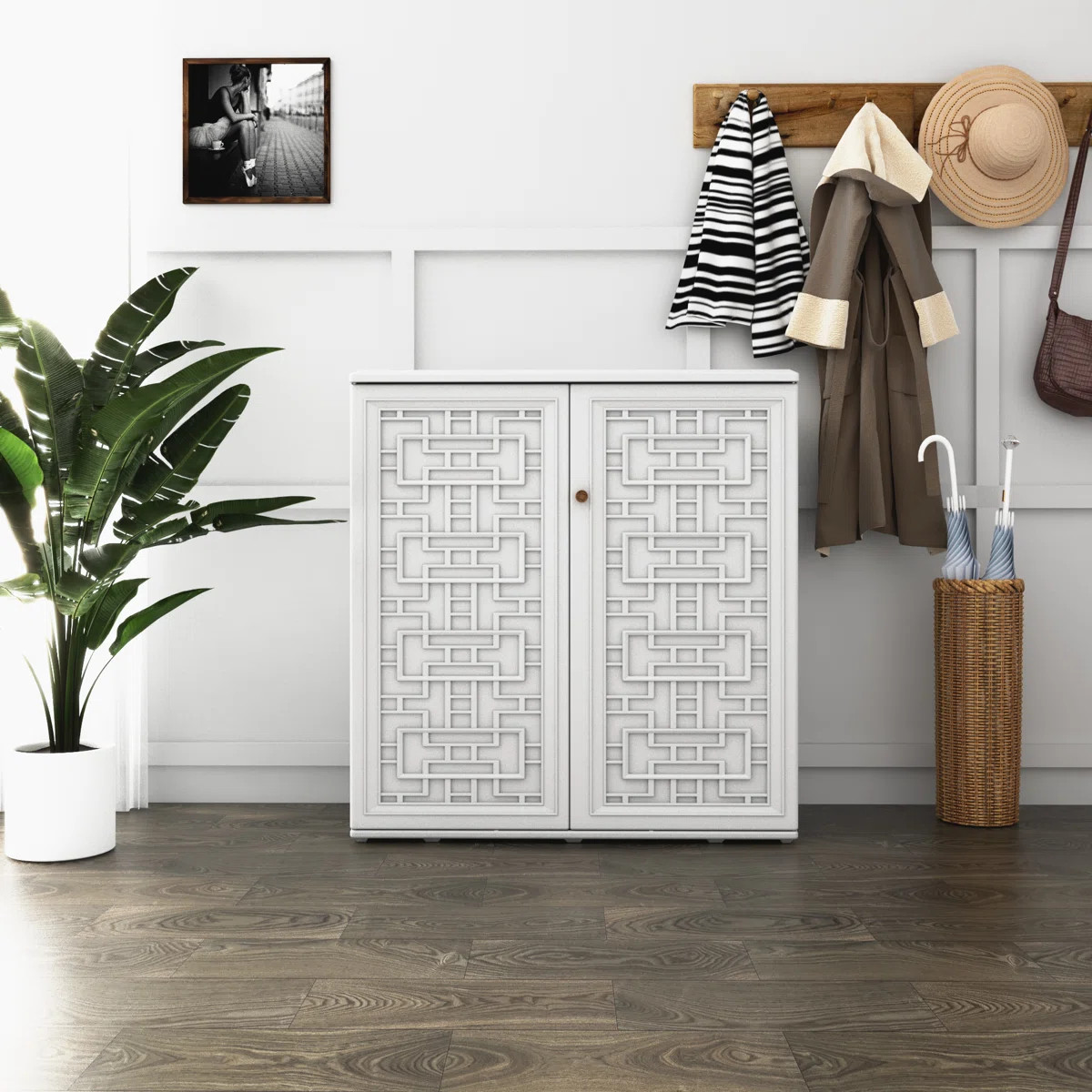 Caparro Resin Storage Cabinet with 1 Laminate Shelf, 60-Gallon Outdoor Deck Box | Wayfair North America