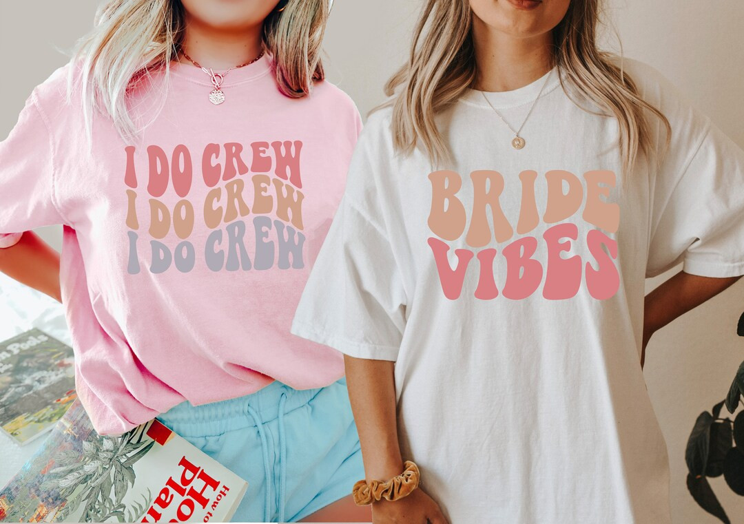 Comfort Colors Tee, Bachelorette Party Shirts, I Do Crew, Bride Vibes Boho T-Shirt, Retro Graphic... | Etsy (US)