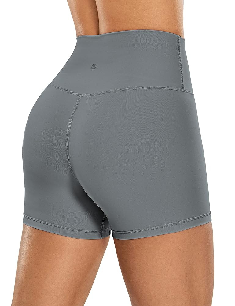 CRZ YOGA Women's Naked Feeling Biker Shorts - 4 Inches High Waist Yoga Workout Running Gym Spande... | Amazon (US)