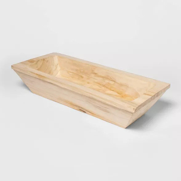 23.8" x 11" Wooden Rectangle Bowl Natural - Threshold™ | Target