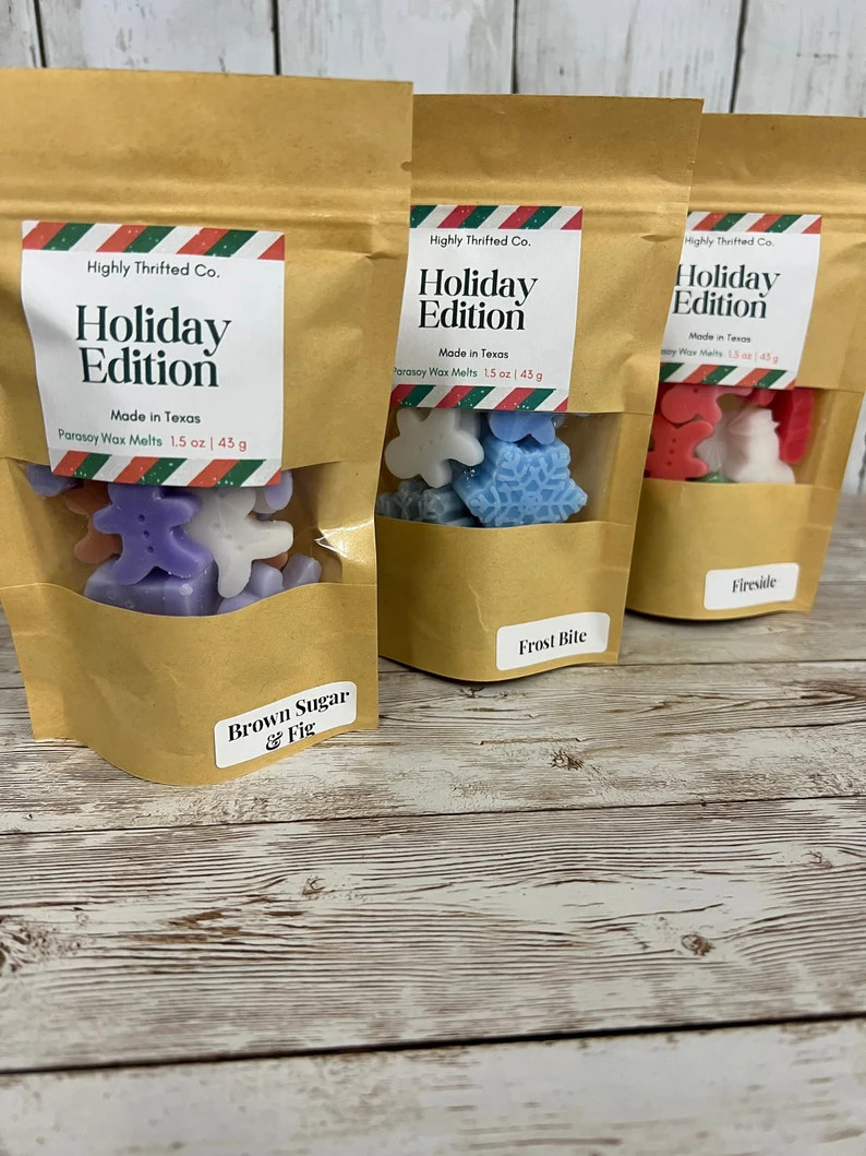 Holiday Wax Melt Pack Christmas Shapes Random Shapes and Colors Holiday Wax Tarts Stocking Stuffe... | Etsy (US)