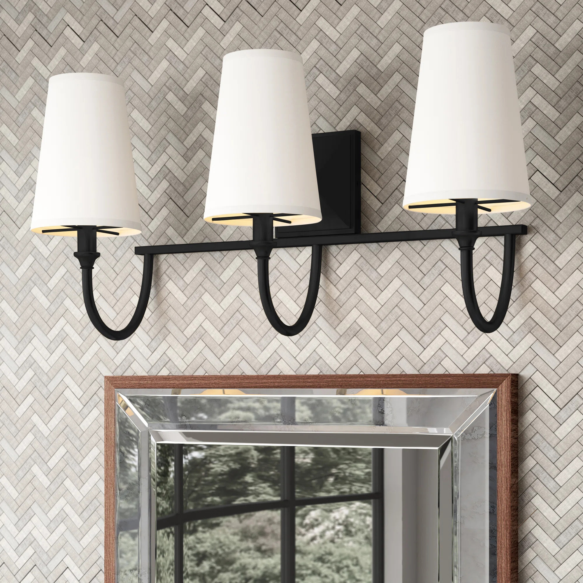 Payson 3-Light Dimmable Vanity Light in Matte Black | Wayfair North America