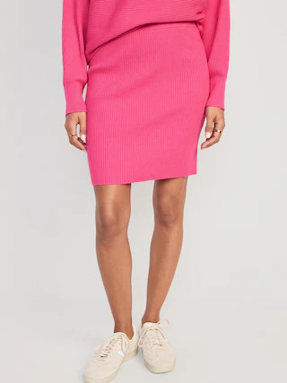 High-Waisted Rib-Knit Mini Skirt for Women | Old Navy (US)