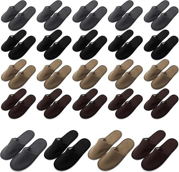 24 Pairs Non Slip Disposable Slippers, Closed Toe for Family Spa Guests Hotels Home Party, Housew... | Amazon (US)