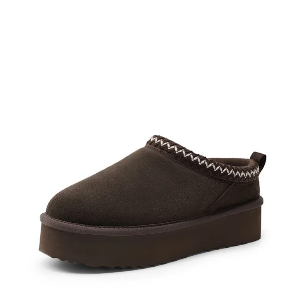 [FuzzyEasy Women's Slip-on] Women's Suede Platform Slippers | Dream Pairs