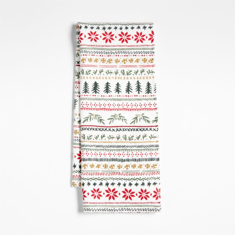 Nordic Fair Isle Organic Cotton Kitchen Towel | Crate & Barrel | Crate & Barrel